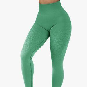 Pair of Green Seamless Ombre Leggings